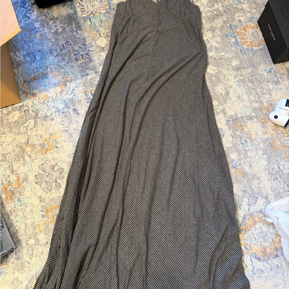 Gray Sleeveless Spaghetti Strap Maxi Gown for Prom